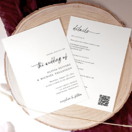 Elegant Simple Handwriting All in One Wedding Einladung