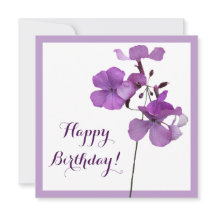 Elegant simple Happy Birthday hübsche lila Blumen
