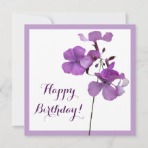 Elegant simple Happy Birthday hübsche lila Blumen