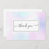 Elegant Simple Holographic Script Dankeskarte (Vorne/Hinten)