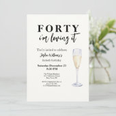 Elegant Simple I'm Loving It 40. Geburtstag Einladung (Stehend Vorderseite)