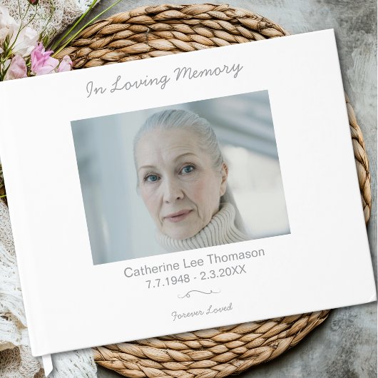 Elegant Simple In Loving Memory Funeral Guest Book Gästebuch