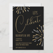Elegant Simple Let's Celebrate Silvester Party Einladung (Vorderseite)