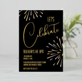 Elegant Simple Let's Celebrate Silvester Party Folieneinladung (Stehend vorne)