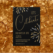 Elegant Simple Let's Celebrate Silvester Party Folieneinladung