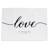 Elegant Simple Liebe Script Wedding benutzerdefini Große Geschenktüte (Vorderseite)