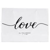 Elegant Simple Liebe Script Wedding benutzerdefini Große Geschenktüte (Rückseite)