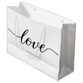 Elegant Simple Liebe Script Wedding benutzerdefini Große Geschenktüte (Vorderseite Schrägansicht)