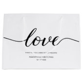 Elegant Simple Liebe Script Wedding custom Große Geschenktüte (Vorderseite)