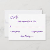 Elegant Simple Lila Calligraphy Mandala Wedding RSVP Karte (Vorderseite)