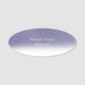 Elegant Simple Lila Glitzer Bokeh Ombre Namensschild (Vorderseite)