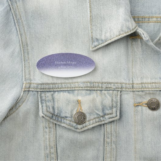 Elegant Simple Lila Glitzer Bokeh Ombre Namensschild (Beispiel)