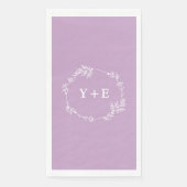 Elegant Simple Lilac Lila Mit Monogramm Hochzeit Serviette (Vorderseite)
