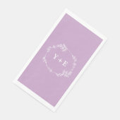 Elegant Simple Lilac Lila Mit Monogramm Hochzeit Serviette (Ecke)
