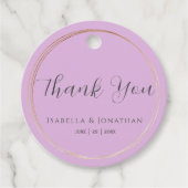 Elegant Simple Lilac Lila Wedding Vielen Dank Geschenkanhänger (Vorderseite)