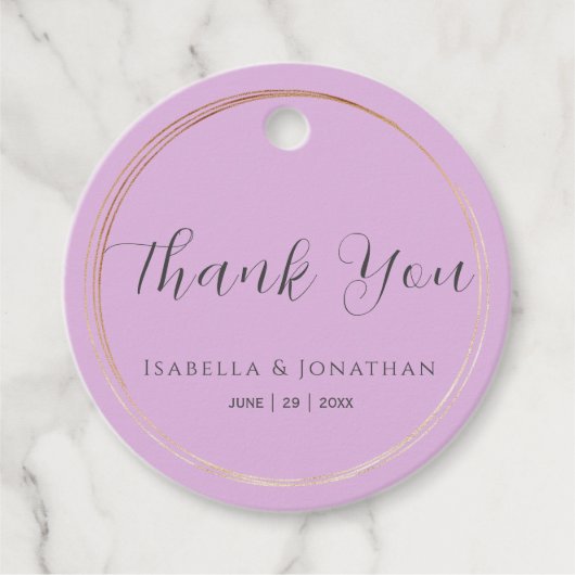 Elegant Simple Lilac Lila Wedding Vielen Dank Geschenkanhänger (Vorderseite)