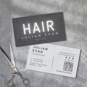 Elegant Simple Luminous Typografy Hair Stylist Visitenkarte