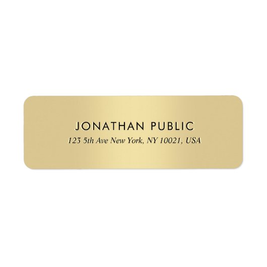 Elegant Simple Luxury Gold Return Address (Vorne)