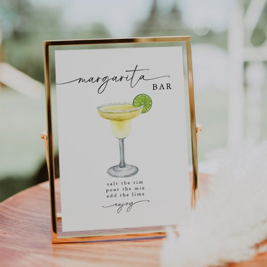 Elegant Simple Margarita Bar Sign Poster