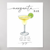 Elegant Simple Margarita Bar Sign Poster (Vorne)
