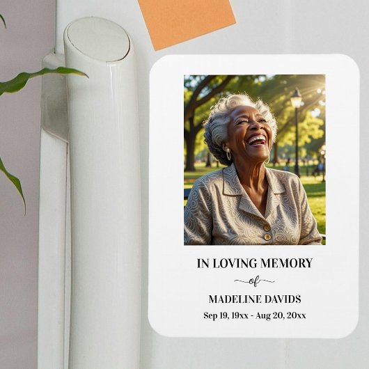 Elegant Simple Memorial Photo Magnet