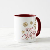 Elegant Simple Merry Christmas Wish Coffee Tasse (VorderseiteRechts)