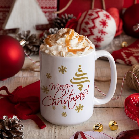 Elegant Simple Merry Christmas Wish Wordart Kaffeetasse