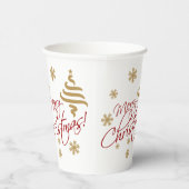 Elegant Simple Merry Christmas Wish Wordart Pappbecher (Rechts)