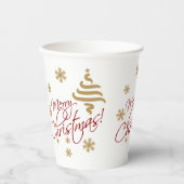 Elegant Simple Merry Christmas Wish Wordart Pappbecher (Vorderseite)