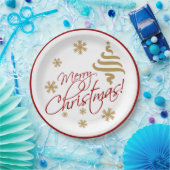 Elegant Simple Merry Christmas Wish Wordart Pappteller (Party)
