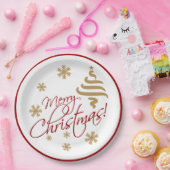 Elegant Simple Merry Christmas Wish Wordart Pappteller (Party)