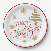 Elegant Simple Merry Christmas Wish Wordart Pappteller (Vorderseite)