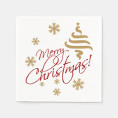 Elegant Simple Merry Christmas Wish Wordart Serviette (Vorderseite)