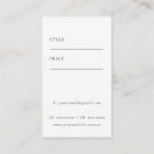 Elegant Simple Minimal Kraft Green Price Tag Name (Rückseite)