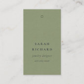 Elegant Simple Minimal Kraft Green Price Tag Name (Vorderseite)