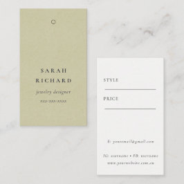 Elegant Simple Minimal Kraft White Price Tag Name