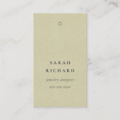 Elegant Simple Minimal Kraft White Price Tag Name (Vorderseite)