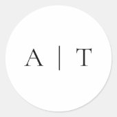 Elegant Simple Minimal Monogram Wedding Runder Aufkleber (Vorderseite)