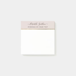 Elegant Simple Minimal Taupe Personal Stationery Post-it Klebezettel