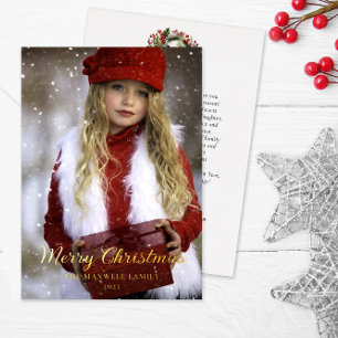 Elegant Simple Minimalistisch Merry Christmas Foto Folieneinladung