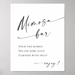 Elegant Simple Minimalistisch Mimosa Bar Wedding Poster