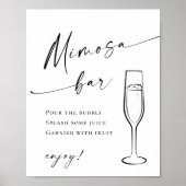 Elegant Simple Minimalistisch Mimosa Bar Wedding Poster (Vorne)