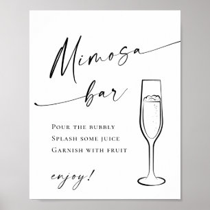 Elegant Simple Minimalistisch Mimosa Bar Wedding Poster
