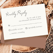 Elegant Simple Mocha Mousse Wedding RSVP Response