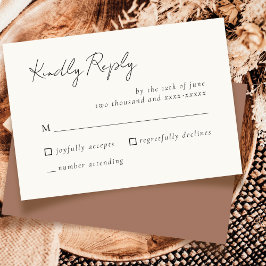 Elegant Simple Mocha Mousse Wedding RSVP Response