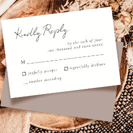 Elegant Simple Mocha Mousse Wedding RSVP Response
