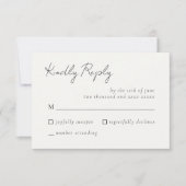 Elegant Simple Mocha Mousse Wedding RSVP Response Karte (Vorderseite)