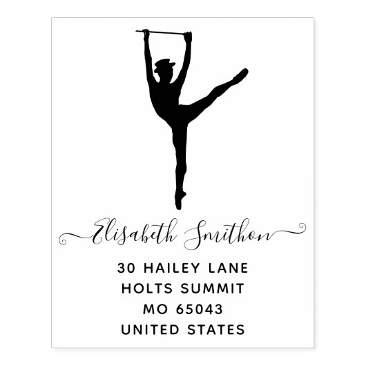 Elegant Simple Modern Dancer Personal Stationery Gummistempel (Prägung)