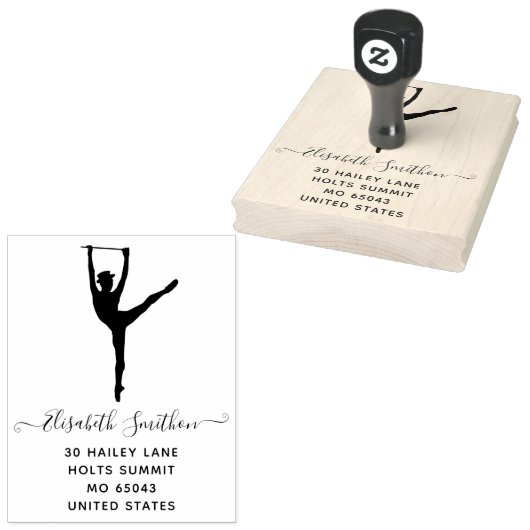 Elegant Simple Modern Dancer Personal Stationery Gummistempel (Stempel)