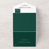 Elegant Simple Modern Emerald Chic Feierliche Hoch All In One Einladung (Außenbereich)